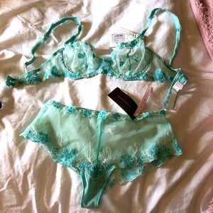 NWT - Lace/Sheer French Bra + Panty set